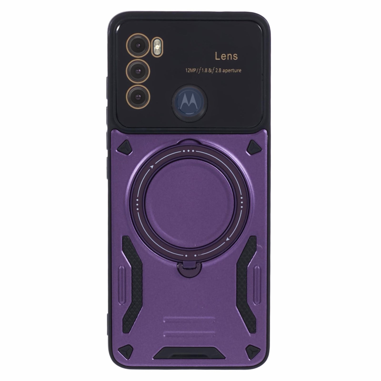 For Motorola Moto G60 Case Magnetic Ring Kickstand PC+TPU Anti-drop Protective Shell
