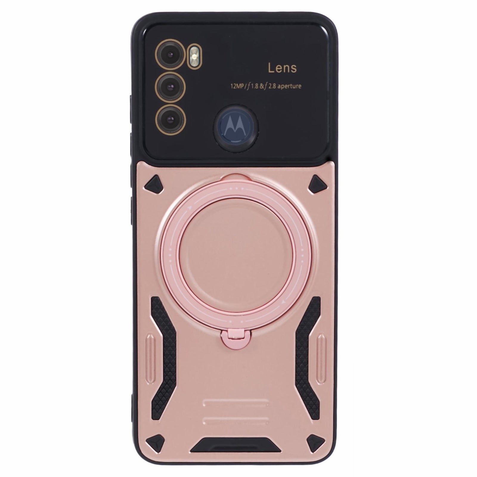 For Motorola Moto G60 Case Magnetic Ring Kickstand PC+TPU Anti-drop Protective Shell