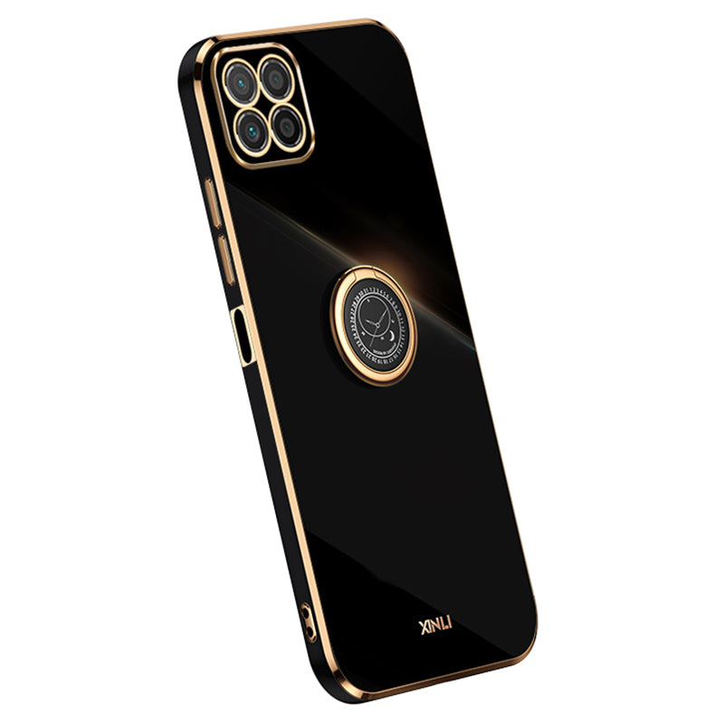 XINLI For Honor X8 5G TPU Case Electroplating Edge Kickstand Protective Cover