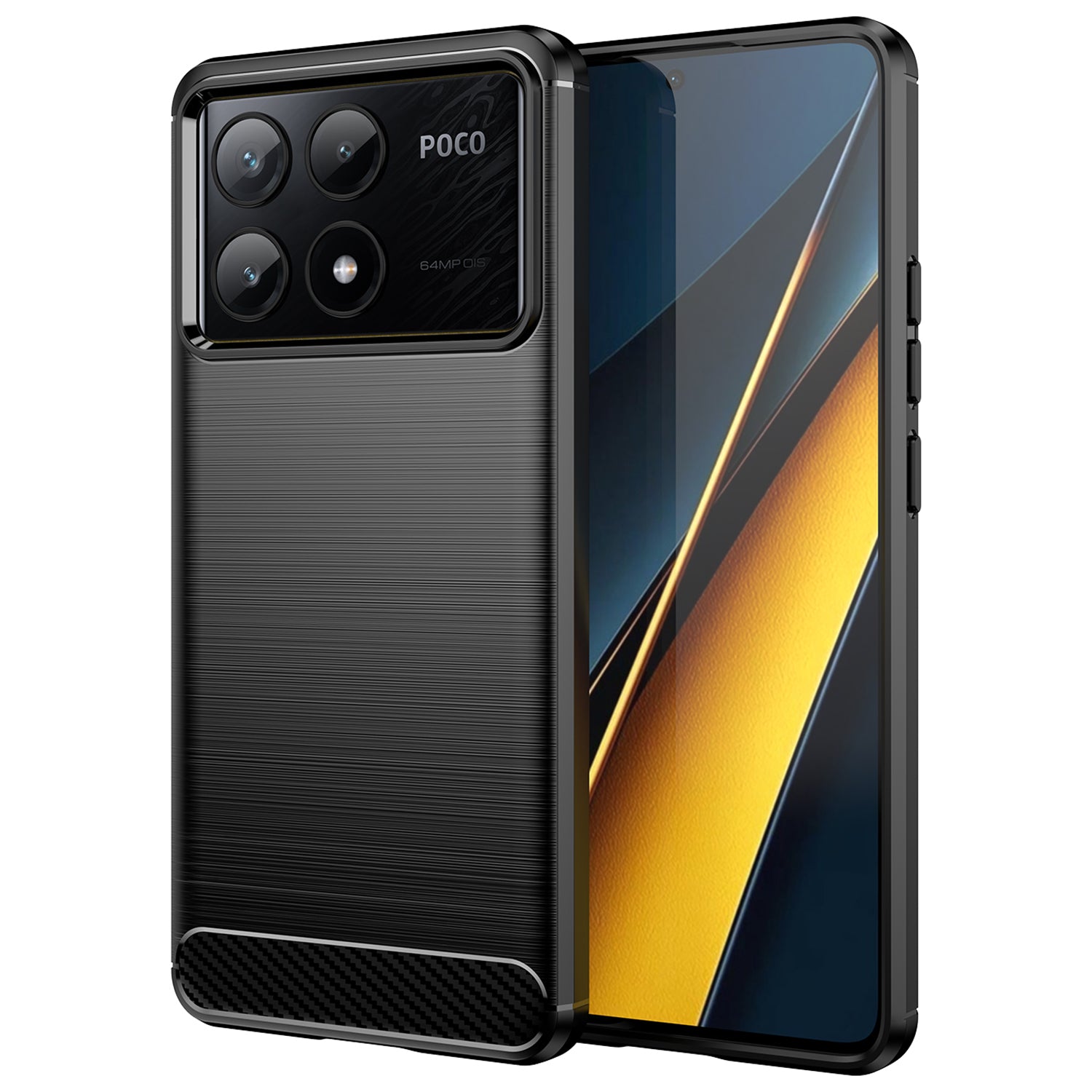 For Xiaomi Poco X6 Pro 5G / Redmi K70E 5G Case Carbon Fiber Texture Phone TPU Cover