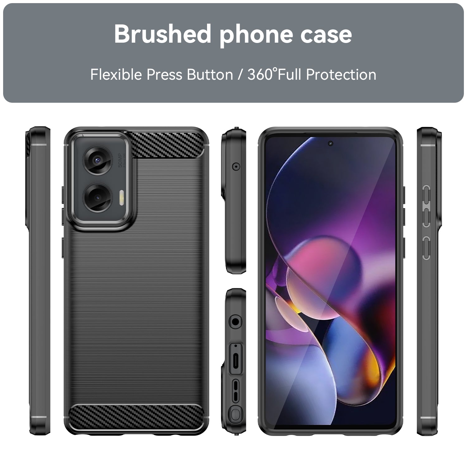 For Motorola Moto G Stylus 5G (2024) Case Carbon Fiber Texture Brushed TPU Cover