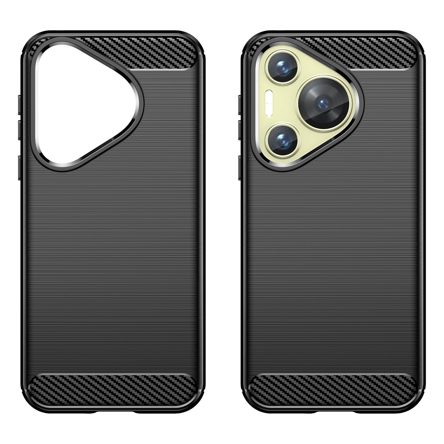 For Huawei Pura 70 Case Brushed TPU Phone Back Cover Carbon Fiber Texture