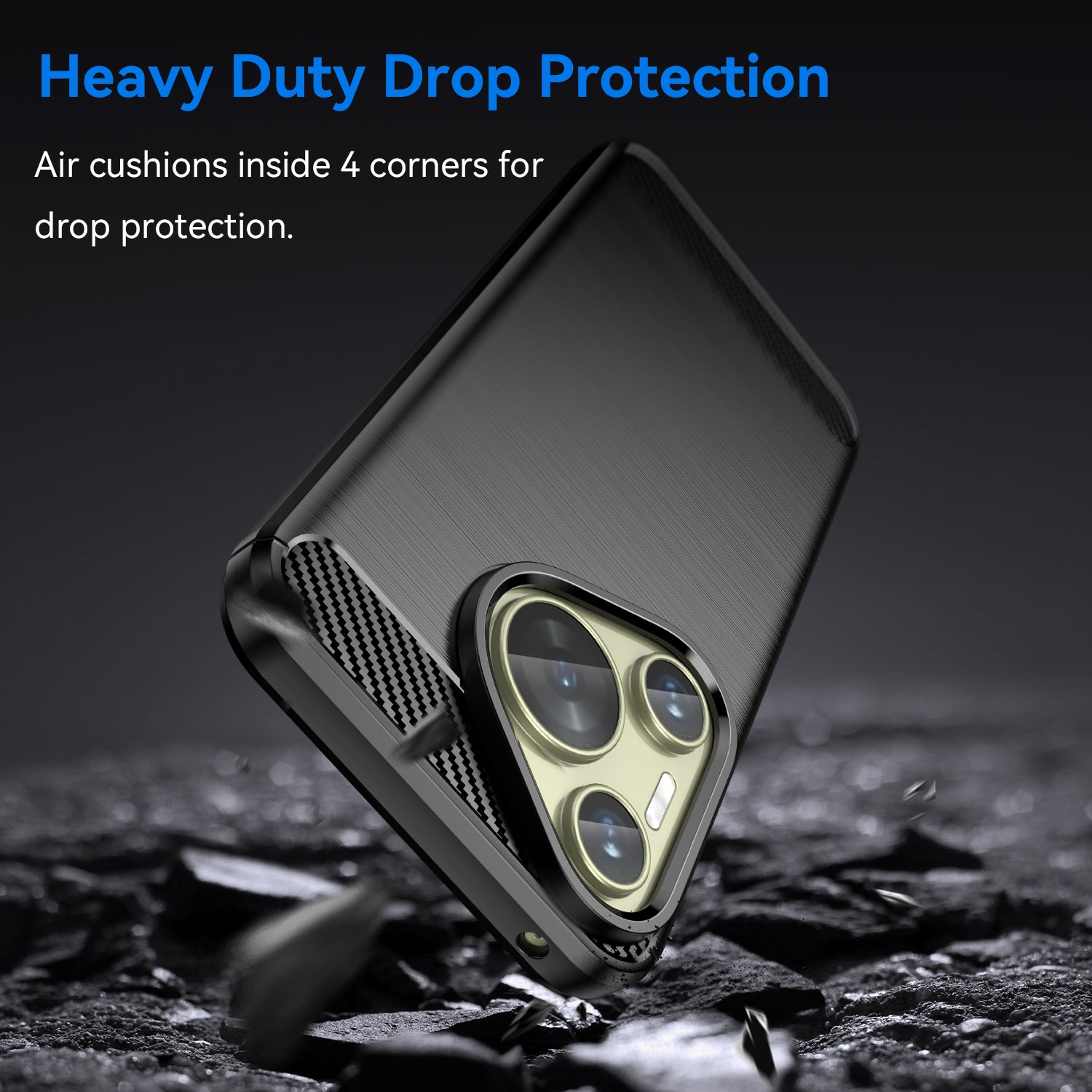 For Huawei Pura 70 Case Brushed TPU Phone Back Cover Carbon Fiber Texture