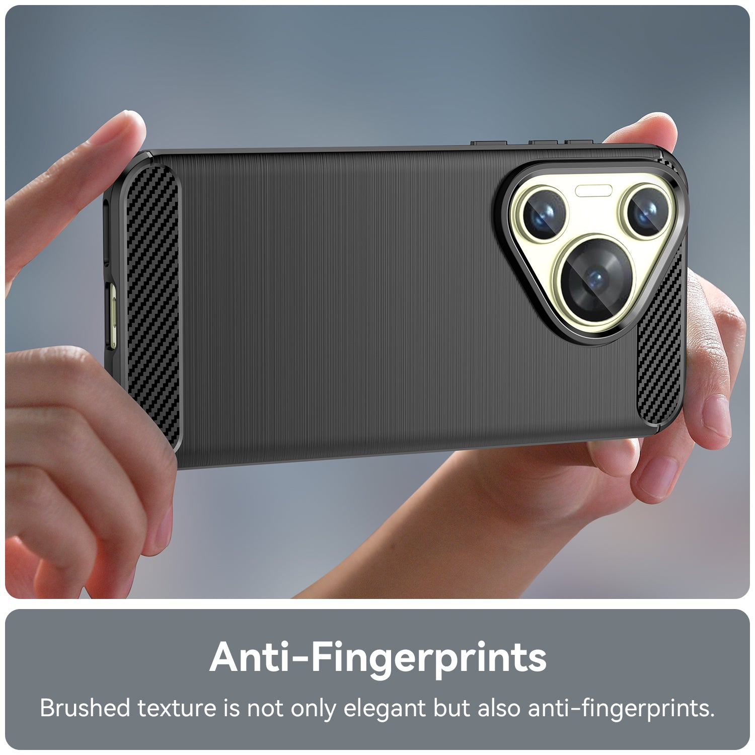 For Huawei Pura 70 Case Brushed TPU Phone Back Cover Carbon Fiber Texture