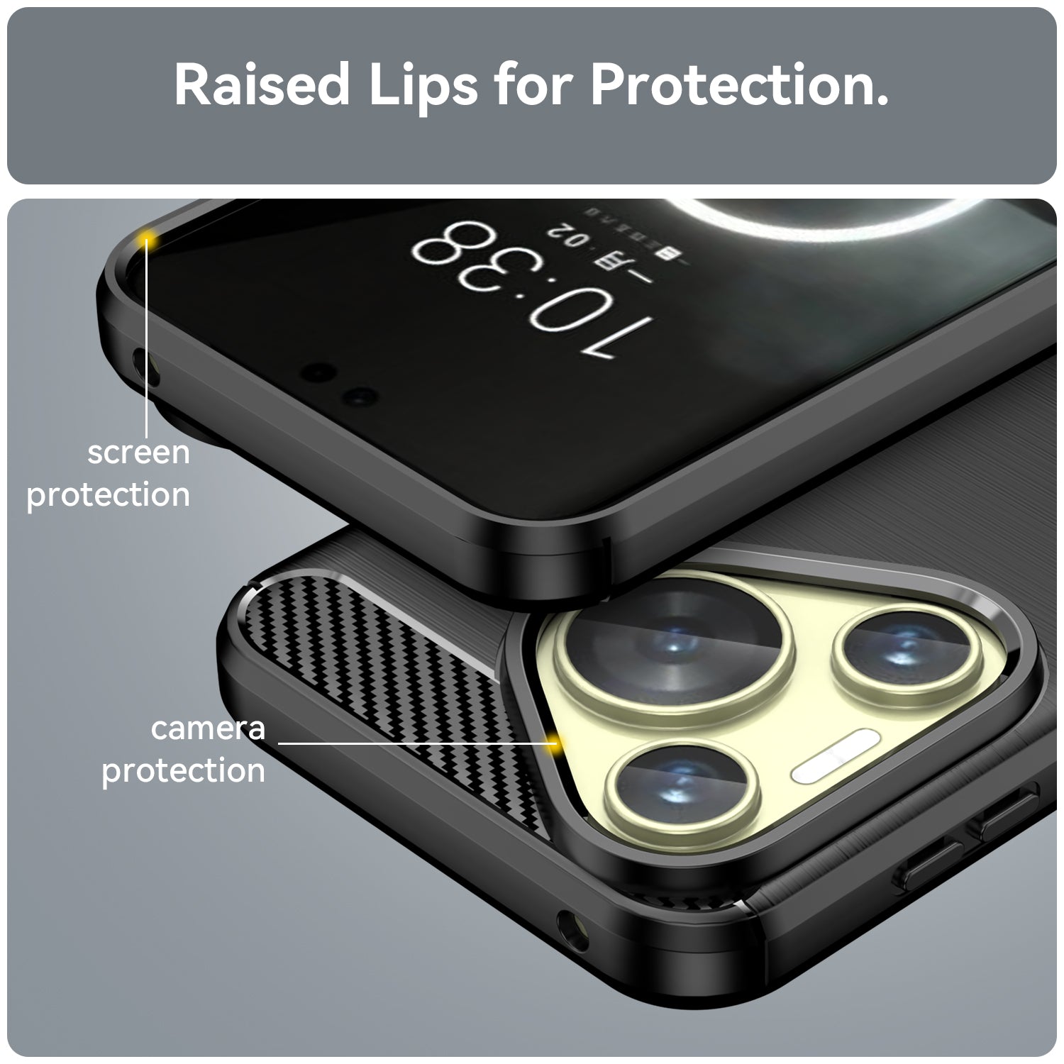 For Huawei Pura 70 Case Brushed TPU Phone Back Cover Carbon Fiber Texture