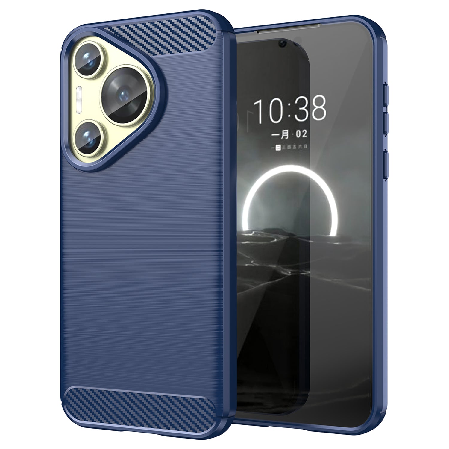 For Huawei Pura 70 Case Brushed TPU Phone Back Cover Carbon Fiber Texture