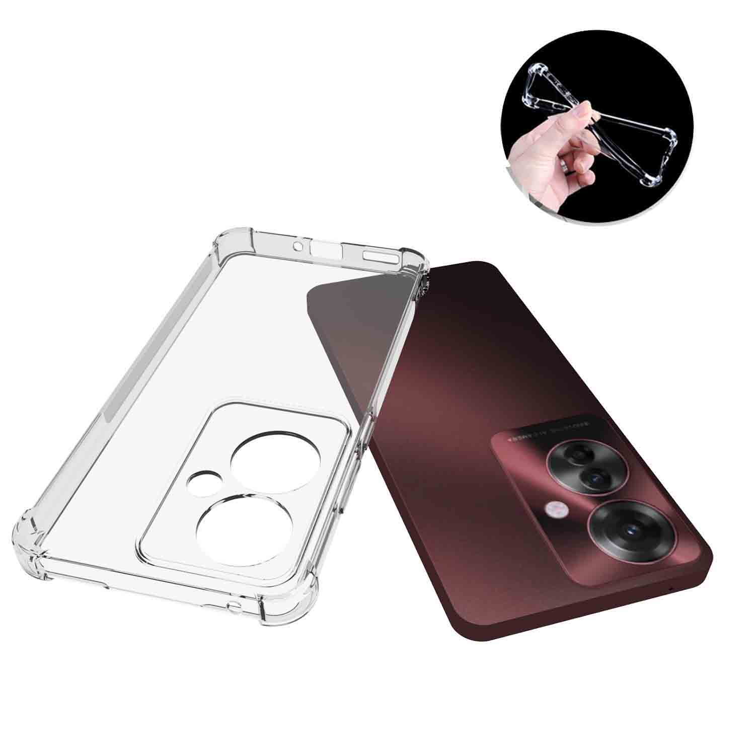 IDEWEI For Oppo Reno11 F 5G Case Airbag Phone Cover Soft TPU Transparent Phone Shell