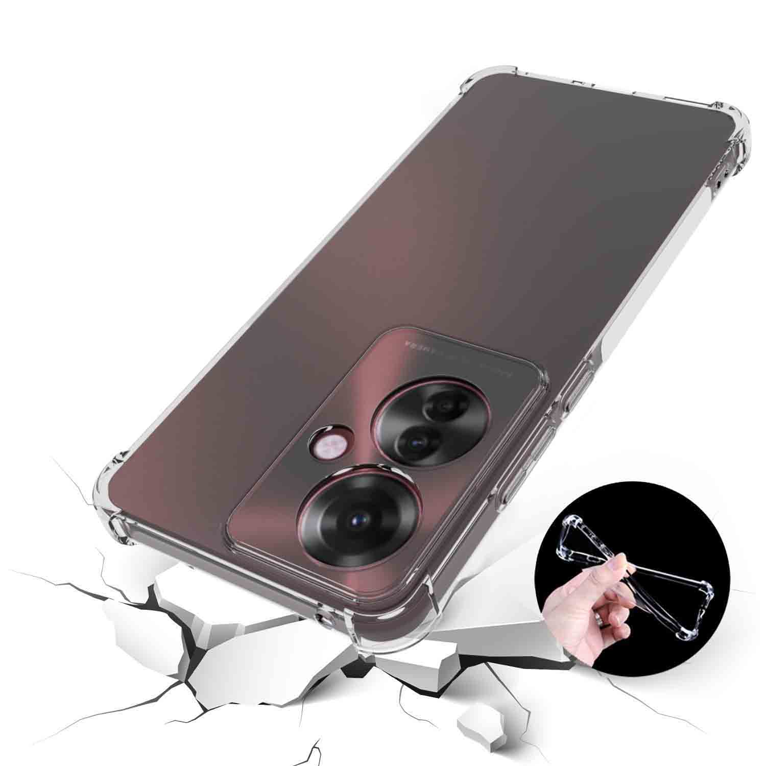 IDEWEI For Oppo Reno11 F 5G Case Airbag Phone Cover Soft TPU Transparent Phone Shell