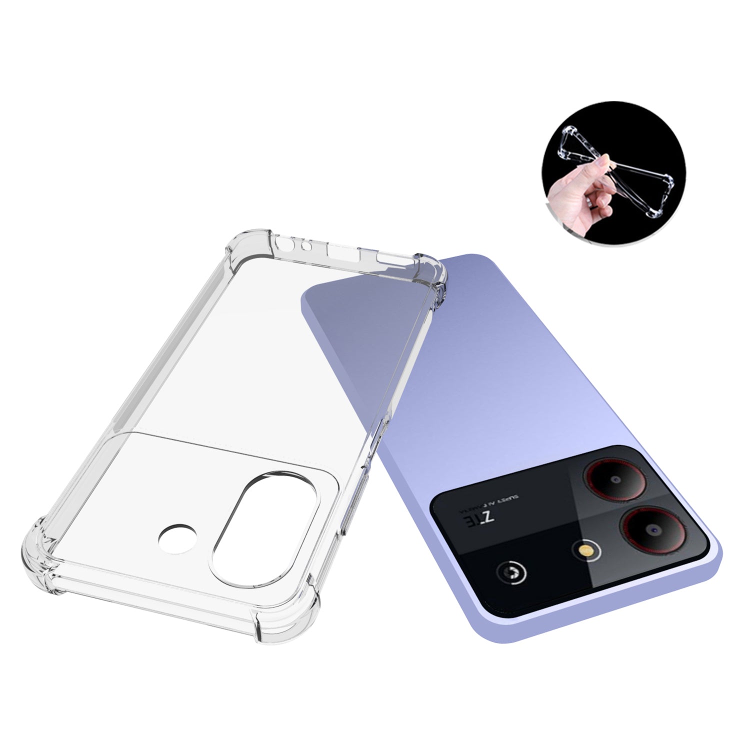 IDEWEI Phone Case For ZTE Blade A54 Soft TPU Transparent Phone Protector Airbag Phone Cover