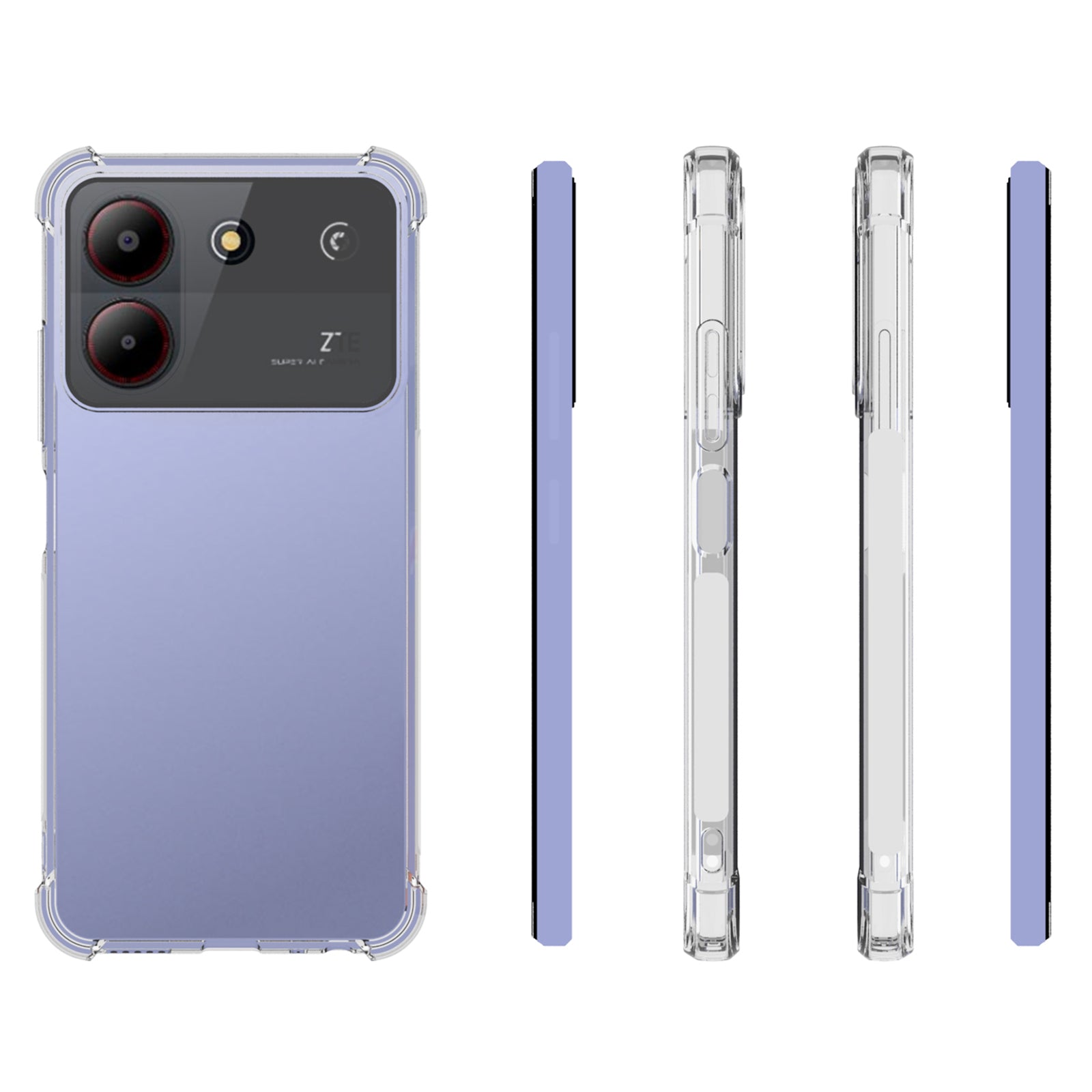 IDEWEI Phone Case For ZTE Blade A54 Soft TPU Transparent Phone Protector Airbag Phone Cover