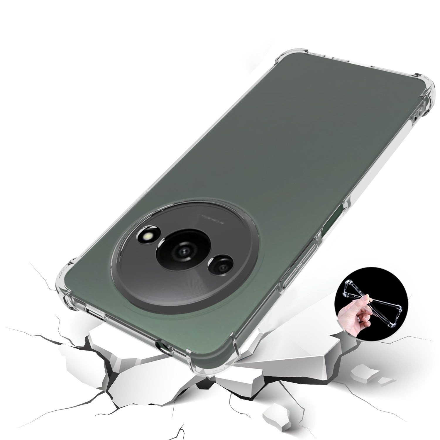 IDEWEI For Xiaomi Redmi A3 / Poco C61 4G Clear Case Airbag Phone Protector Soft TPU Phone Cover