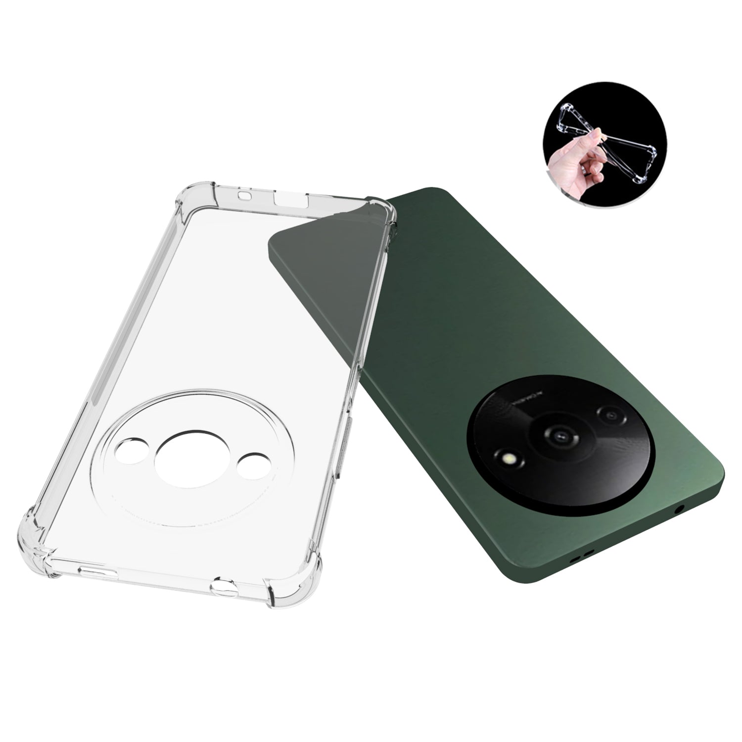 IDEWEI For Xiaomi Redmi A3 / Poco C61 4G Clear Case Airbag Phone Protector Soft TPU Phone Cover