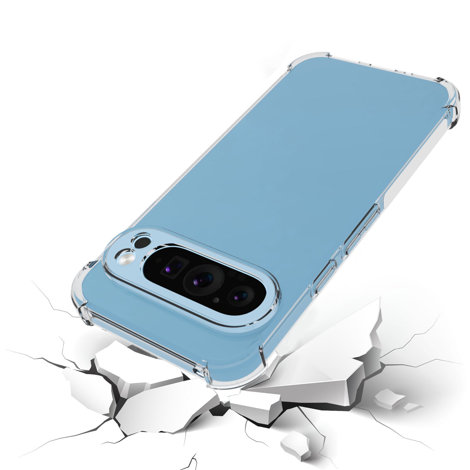 IDEWEI For Google Pixel 9 Clear Back Cover Soft TPU Phone Case Transparent Phone Shell