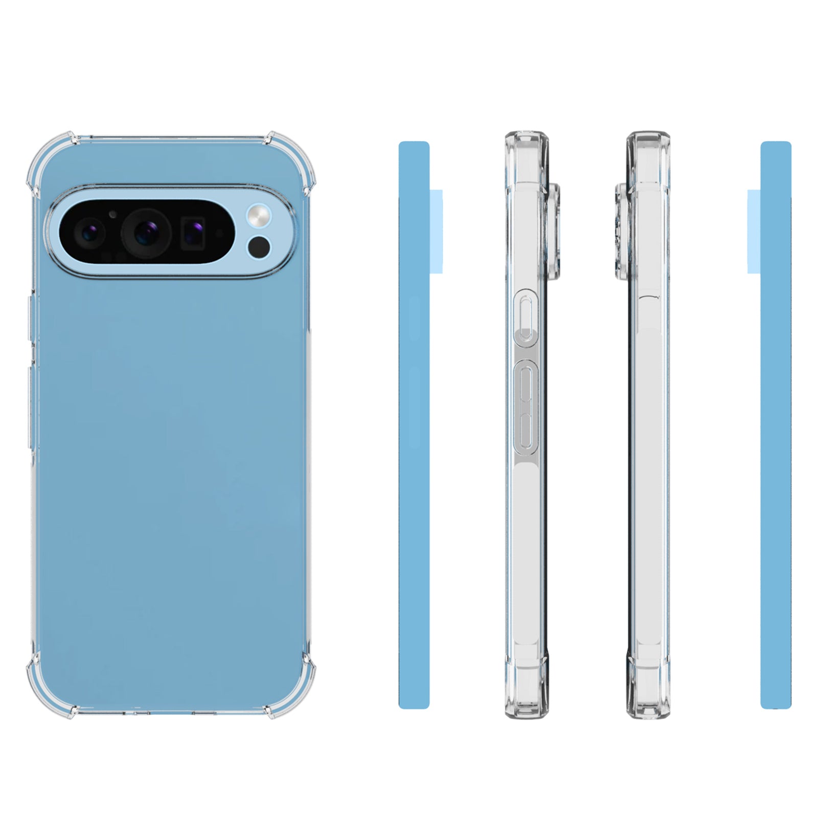 IDEWEI For Google Pixel 9 Clear Back Cover Soft TPU Phone Case Transparent Phone Shell