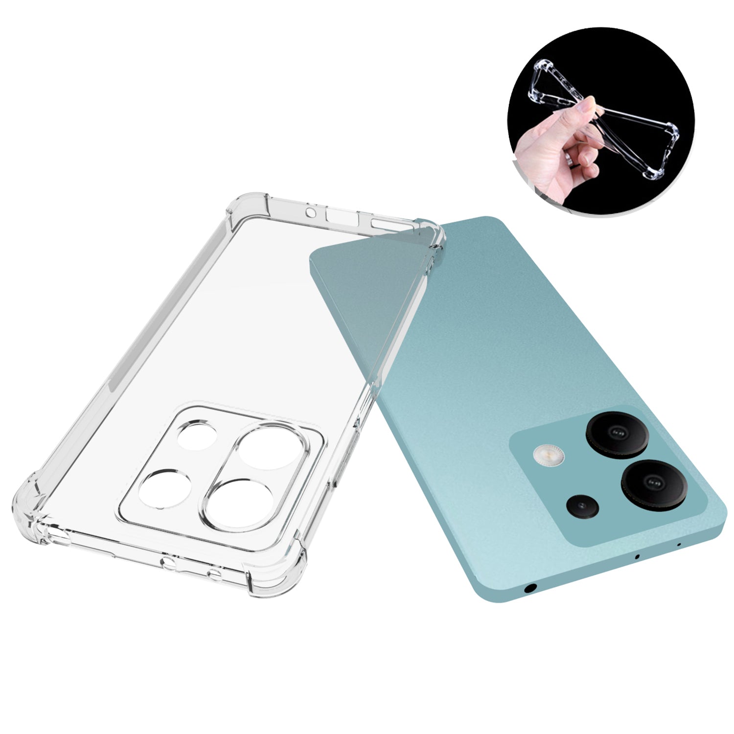 IDEWEI For Xiaomi Redmi Note 13 5G Clear Case Four Corners Airbag Soft TPU Back Phone Shell