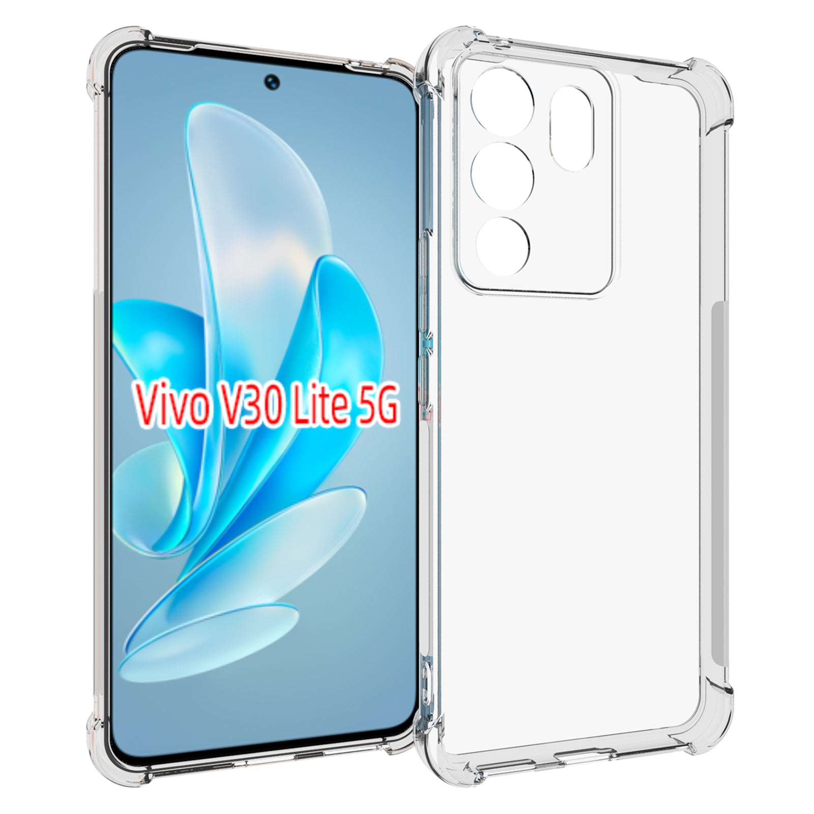 IDEWEI For vivo V30 Lite 5G Slim Case Four Corners Airbag Soft TPU Clear Phone Shell