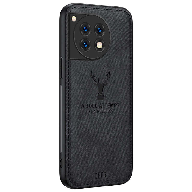 For OnePlus Ace 3 5G / 12R 5G Protective Case Deer Pattern PU Leather+PC+TPU Phone Cover