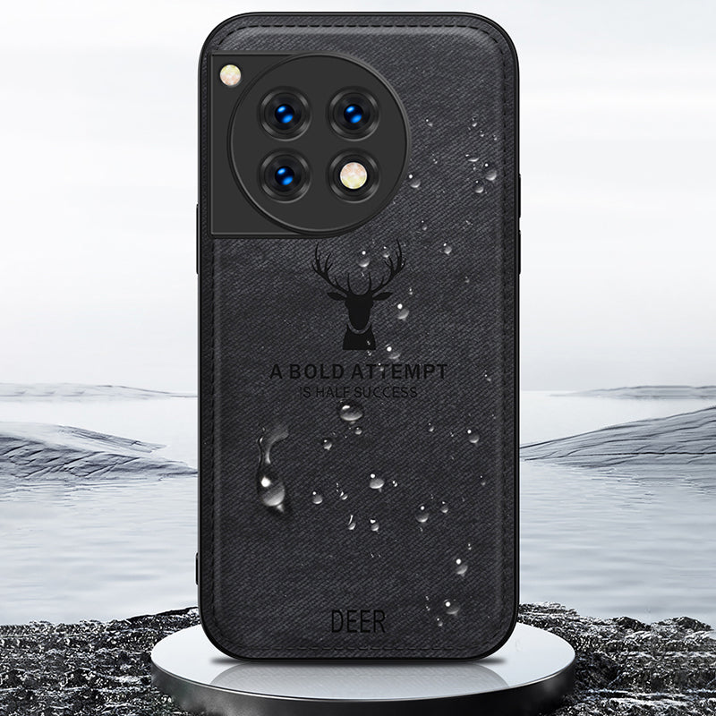 For OnePlus Ace 3 5G / 12R 5G Protective Case Deer Pattern PU Leather+PC+TPU Phone Cover