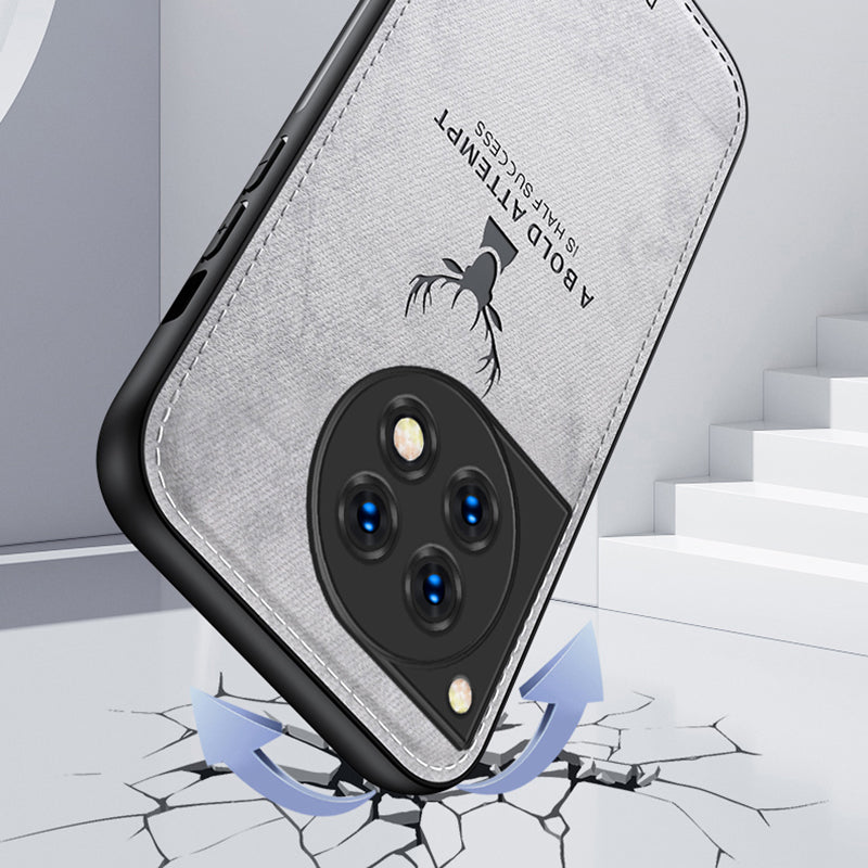 For OnePlus Ace 3 5G / 12R 5G Protective Case Deer Pattern PU Leather+PC+TPU Phone Cover