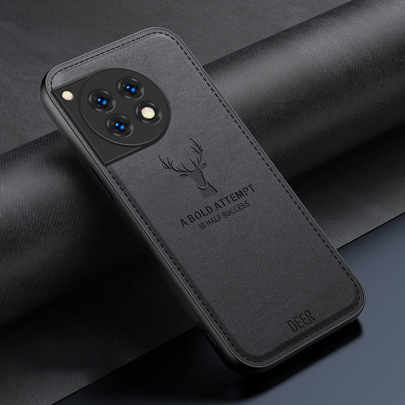 For OnePlus Ace 3 5G / 12R 5G Protective Case Deer Pattern PU Leather+PC+TPU Phone Cover
