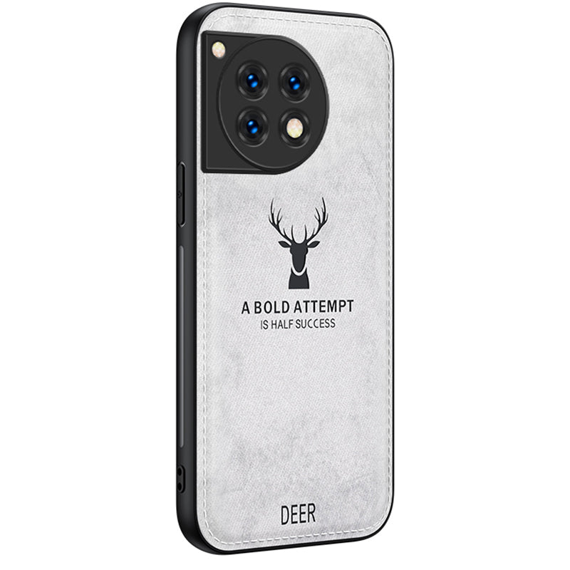 For OnePlus Ace 3 5G / 12R 5G Protective Case Deer Pattern PU Leather+PC+TPU Phone Cover
