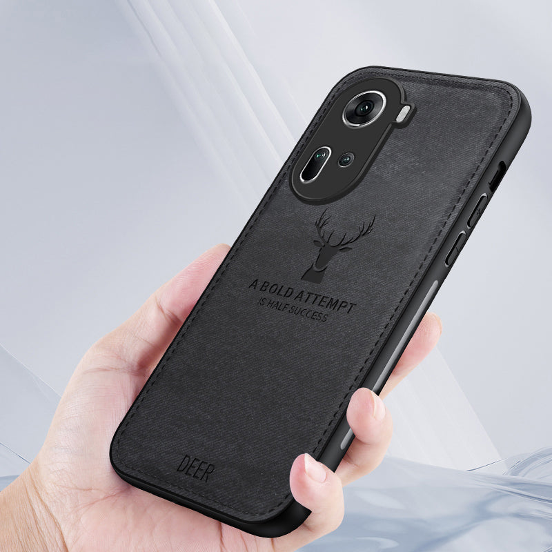 For Oppo Reno11 5G (Global) Case Deer Pattern PU+PC+TPU Anti-Drop Phone Case