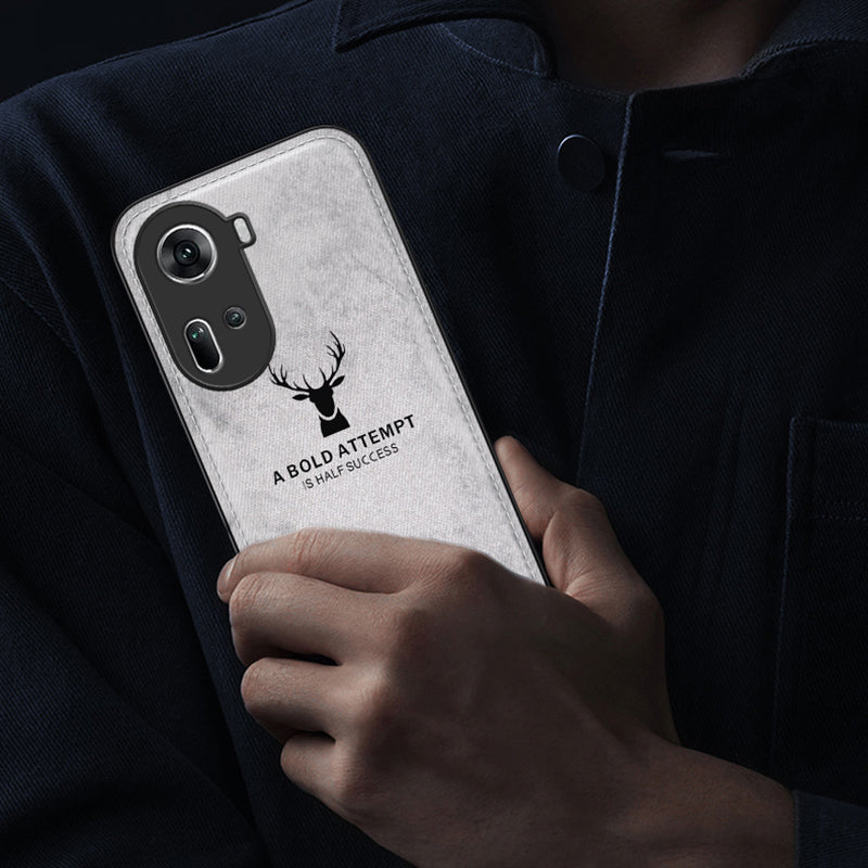 For Oppo Reno11 5G (Global) Case Deer Pattern PU+PC+TPU Anti-Drop Phone Case