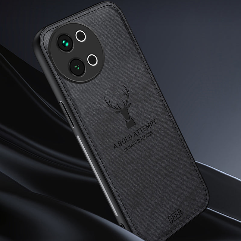 For vivo S18e 5G Shockproof Case Deer Pattern PU Leather+PC+TPU Phone Cover