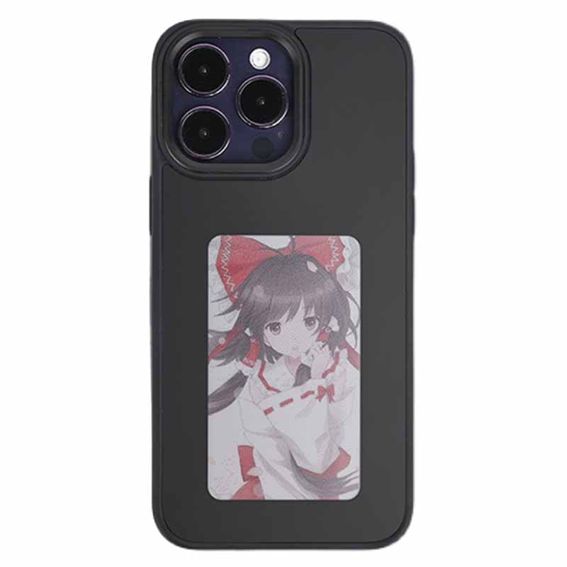 INKZONE For iPhone 14 Pro Max Case Customize Pattern PC+TPU 3-Color E Ink Case Phone Cover