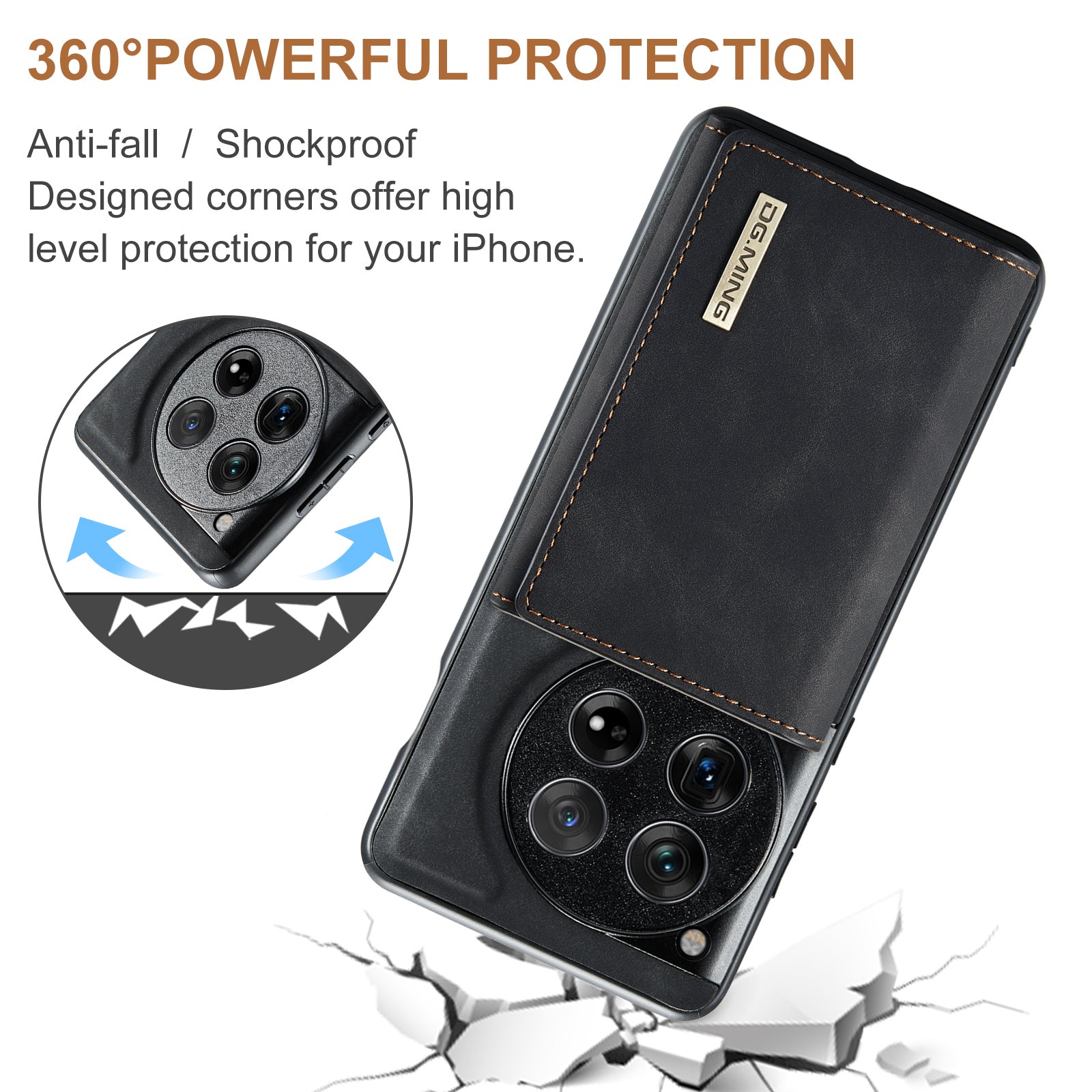 DG.MING M1 Series for OnePlus 12 5G Case Detachable Wallet Phone Cover