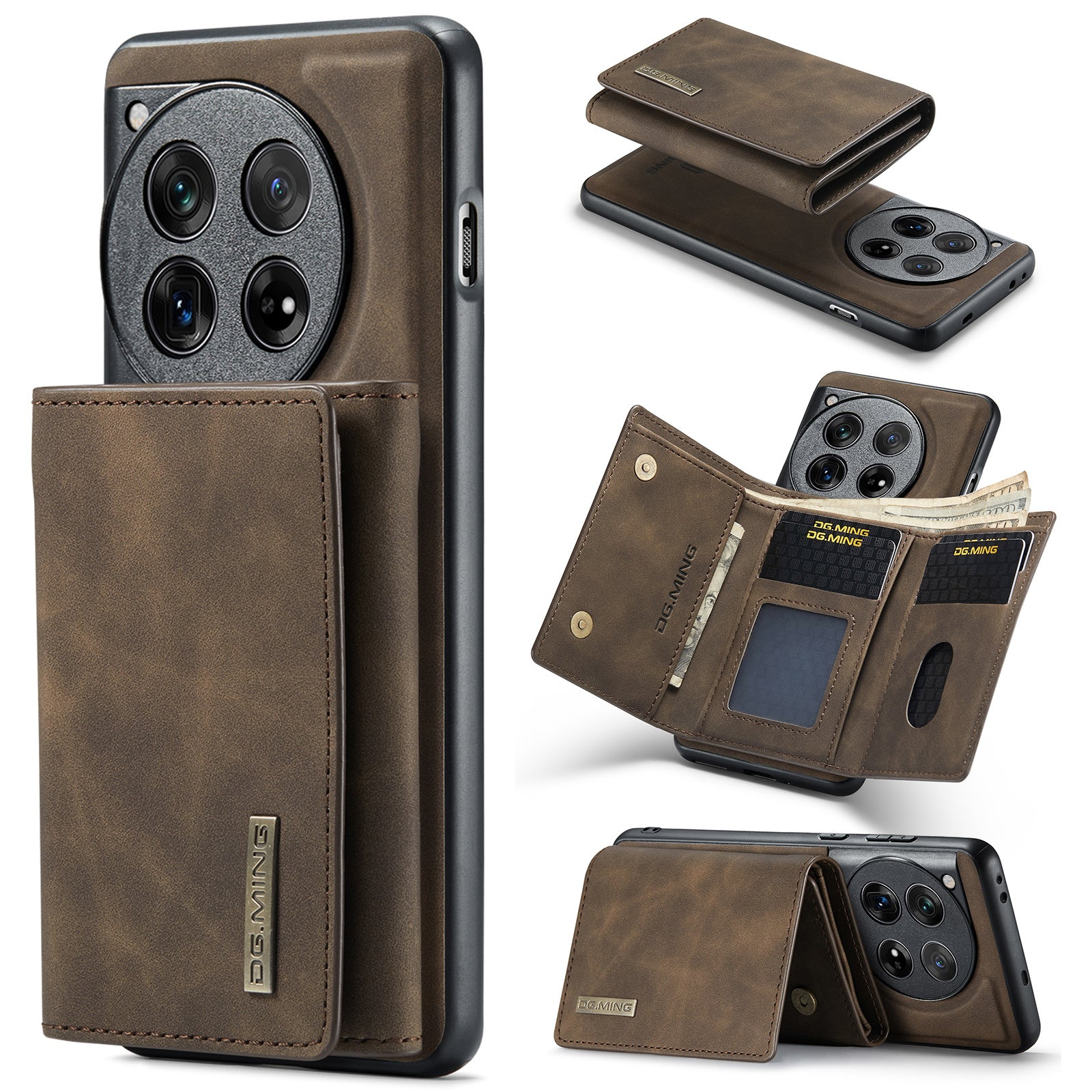 DG.MING M1 Series for OnePlus 12 5G Case Detachable Wallet Phone Cover