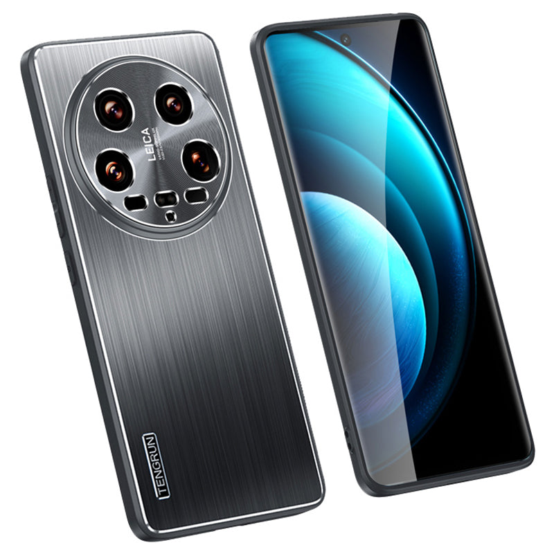 Protective Case for Xiaomi 14 Ultra Brushed Anti-Scratch TPU + Metal Back Phone Cover