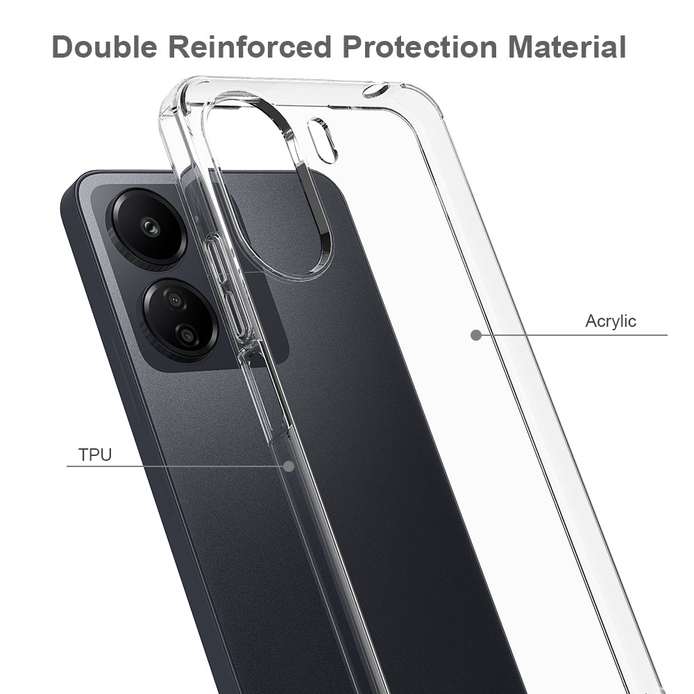 For Xiaomi Redmi 13C 4G / Poco C65 4G Clear Case TPU+Acrylic Anti-Scratch Phone Cover