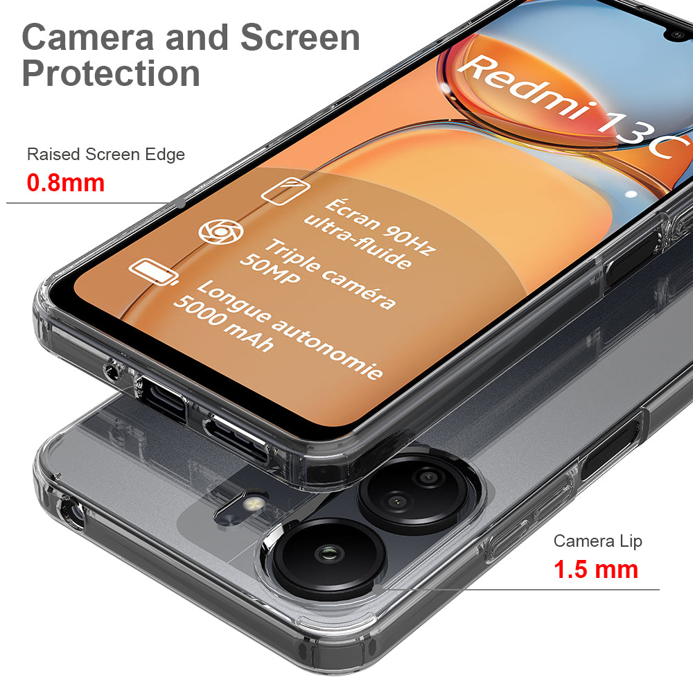 For Xiaomi Redmi 13C 4G / Poco C65 4G Clear Case TPU+Acrylic Anti-Scratch Phone Cover