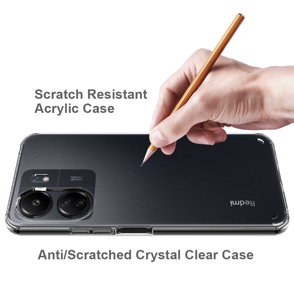 For Xiaomi Redmi 13C 4G / Poco C65 4G Clear Case TPU+Acrylic Anti-Scratch Phone Cover