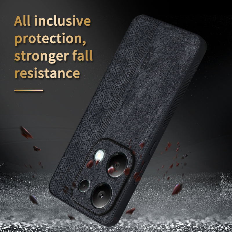 AZNS For Xiaomi Redmi Note 13 Pro 4G / Poco M6 Pro 4G Case Shockproof PU Leather Covered TPU Phone Shell