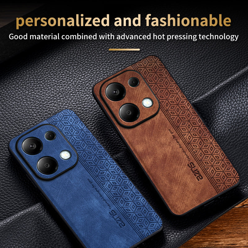 AZNS For Xiaomi Redmi Note 13 Pro 4G / Poco M6 Pro 4G Case Shockproof PU Leather Covered TPU Phone Shell