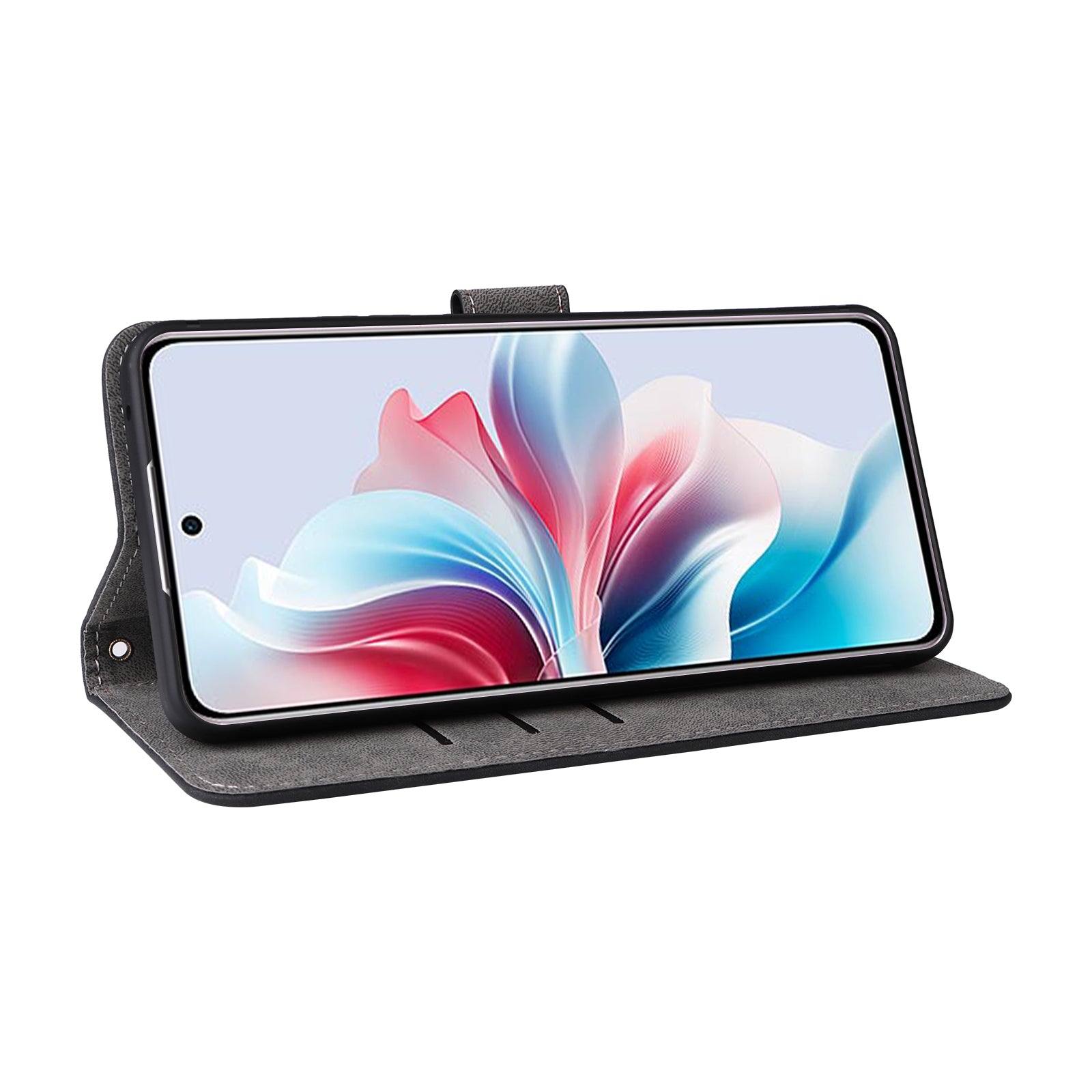 For Oppo Reno11 F 5G / F25 Pro 5G Wallet Case RFID Blocking Phone Cover with Wrist Strap