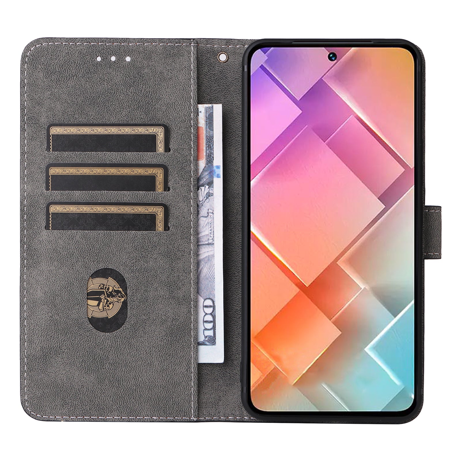 For vivo Y200e 5G /  V40 SE 5G /  Y100 5G (Indonesia) /  V30 Lite 4G /  T3 5G Case RFID Blocking PU Leather Stand Cover with Wrist Strap