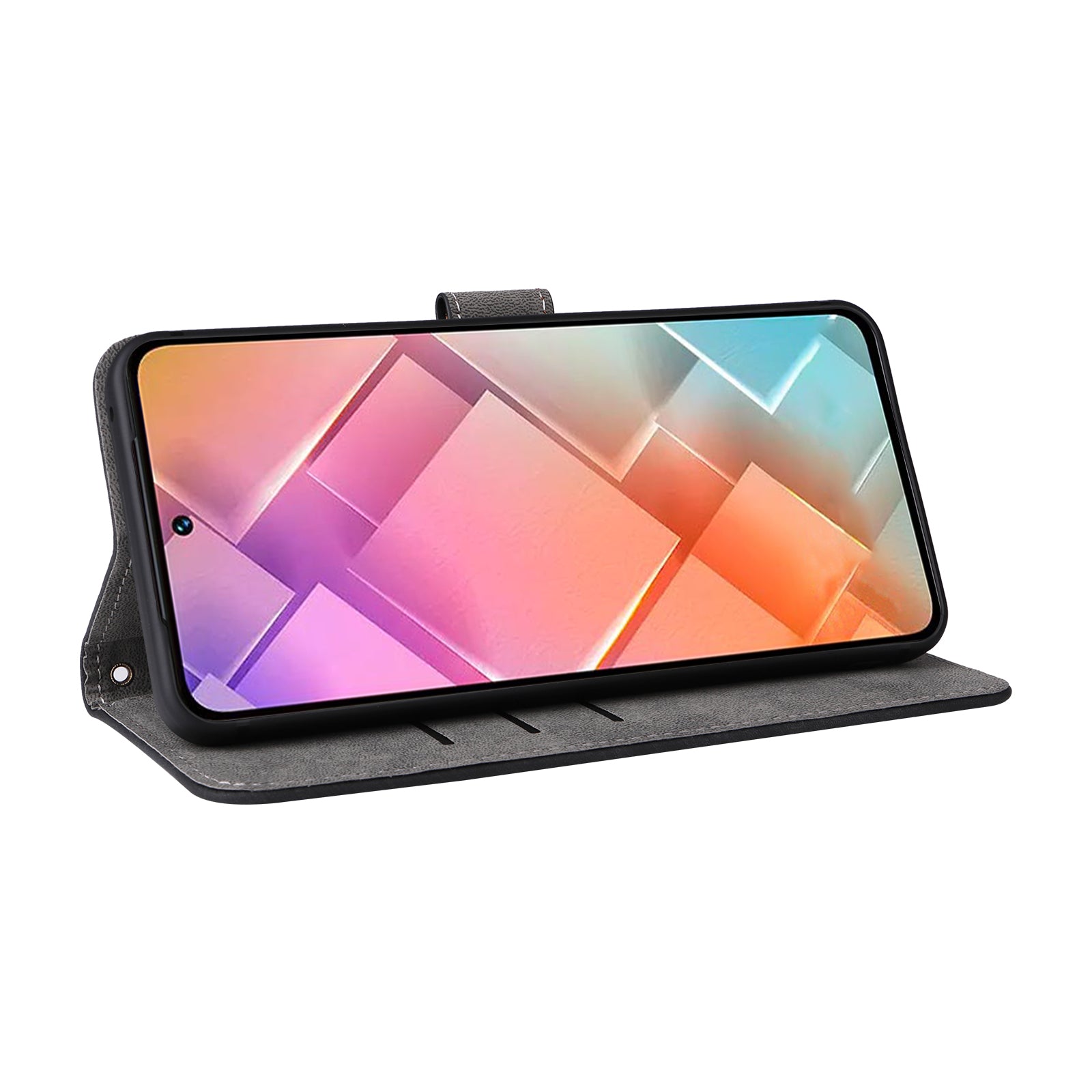 For vivo Y200e 5G /  V40 SE 5G /  Y100 5G (Indonesia) /  V30 Lite 4G /  T3 5G Case RFID Blocking PU Leather Stand Cover with Wrist Strap