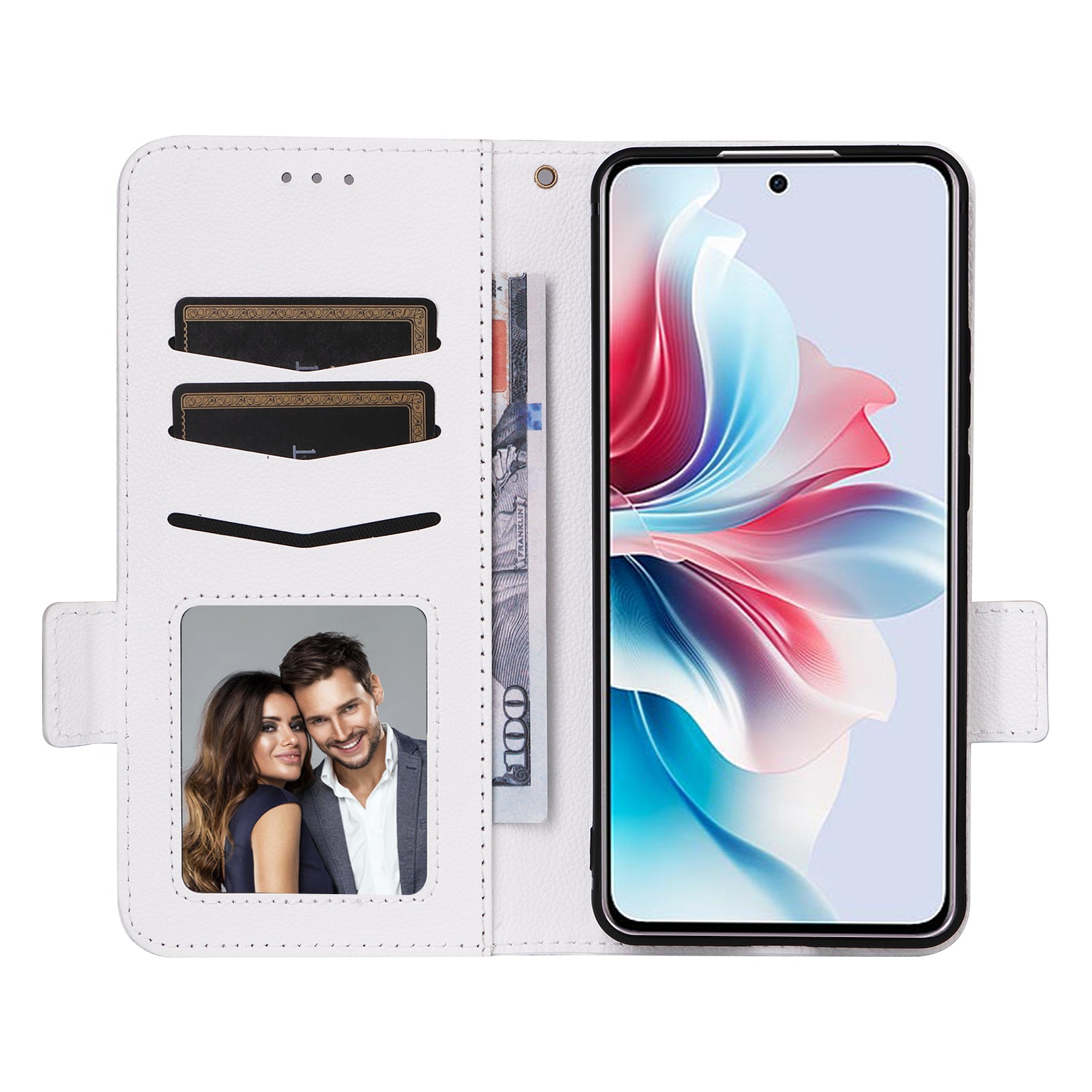 For Oppo Reno11 F 5G / F25 Pro 5G Case PU Leather Wallet Folio Phone Cover with Strap