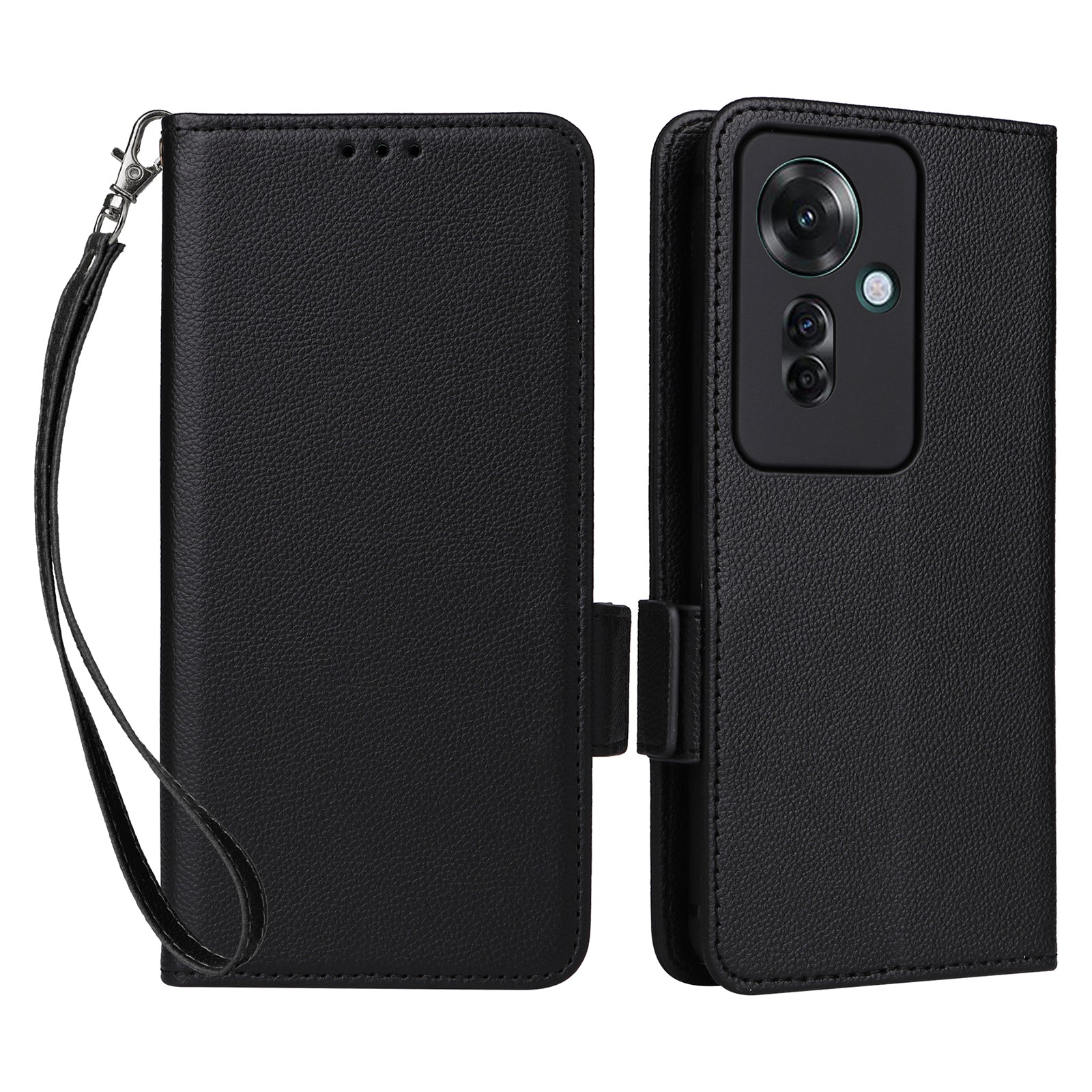 For Oppo Reno11 F 5G / F25 Pro 5G Case PU Leather Wallet Folio Phone Cover with Strap