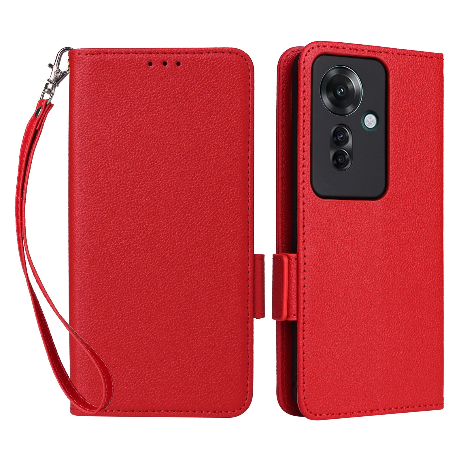 For Oppo Reno11 F 5G / F25 Pro 5G Case PU Leather Wallet Folio Phone Cover with Strap