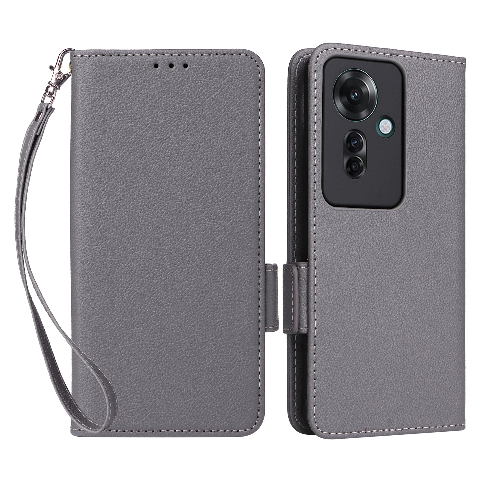 For Oppo Reno11 F 5G / F25 Pro 5G Case PU Leather Wallet Folio Phone Cover with Strap