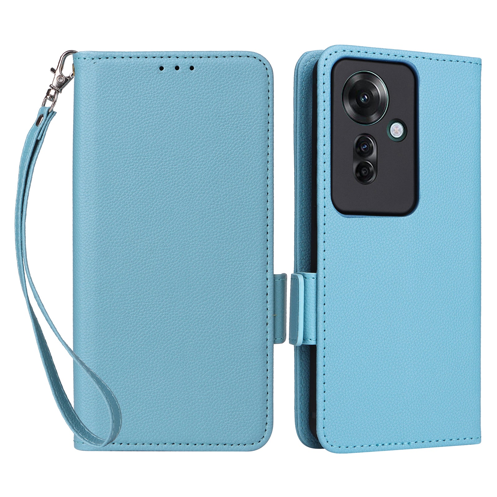 For Oppo Reno11 F 5G / F25 Pro 5G Case PU Leather Wallet Folio Phone Cover with Strap
