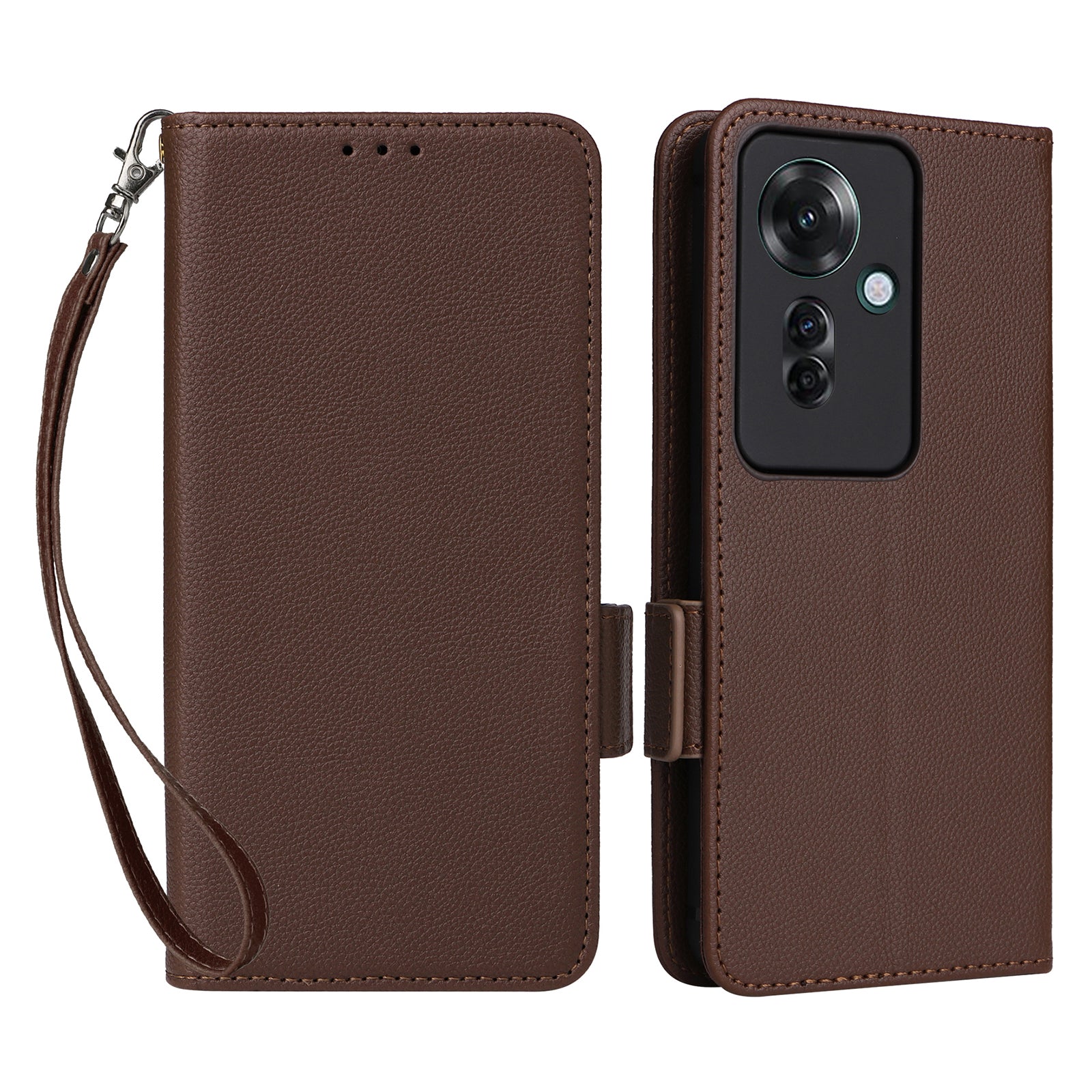For Oppo Reno11 F 5G / F25 Pro 5G Case PU Leather Wallet Folio Phone Cover with Strap