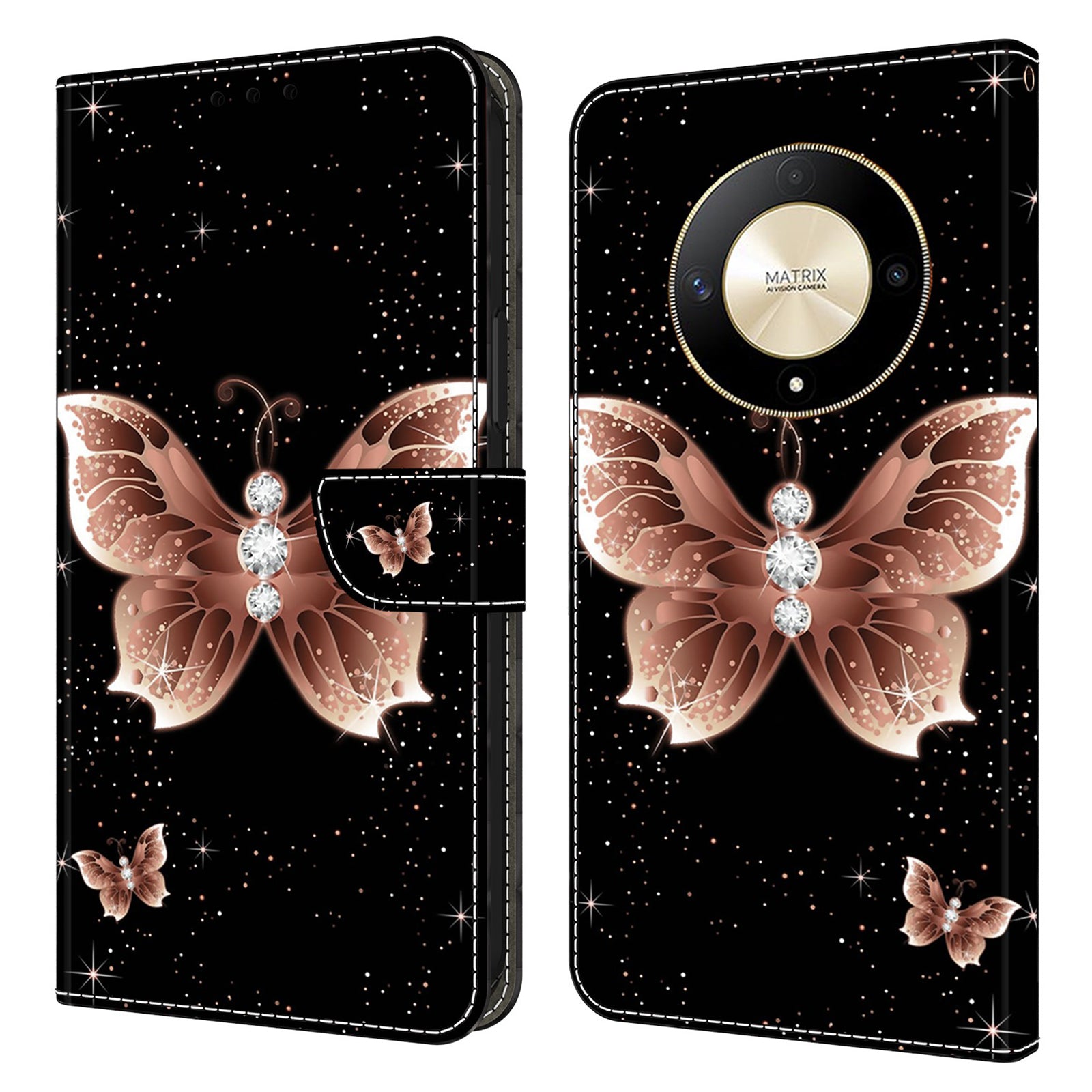 For Honor Magic6 Lite 5G / X9b 5G Wallet Case Anti-Drop 3D Pattern Printing Phone Cover