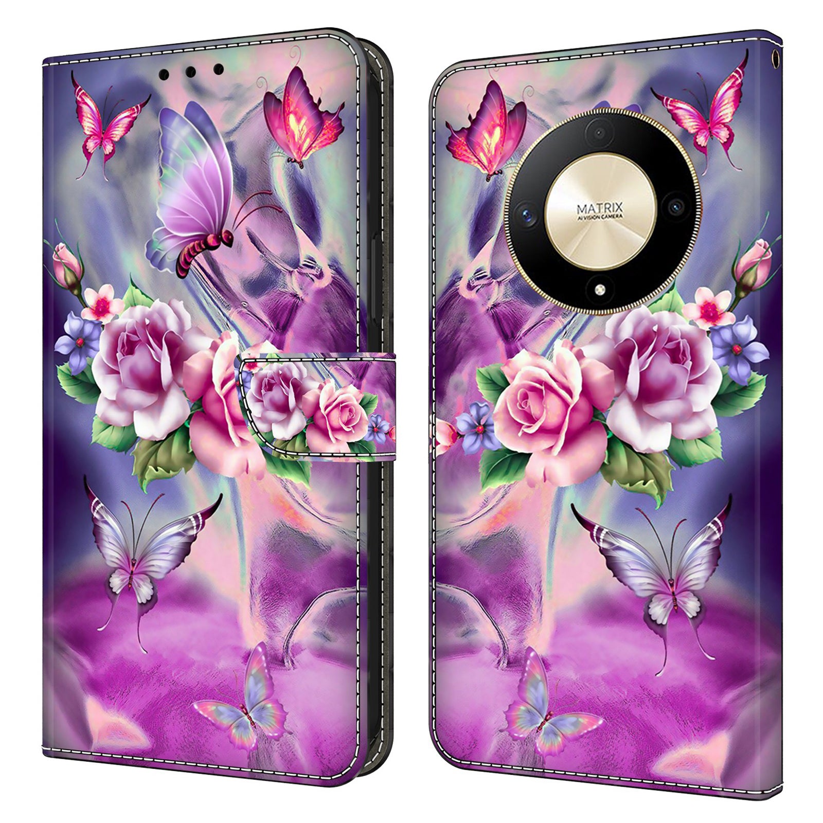 For Honor Magic6 Lite 5G / X9b 5G Wallet Case Anti-Drop 3D Pattern Printing Phone Cover