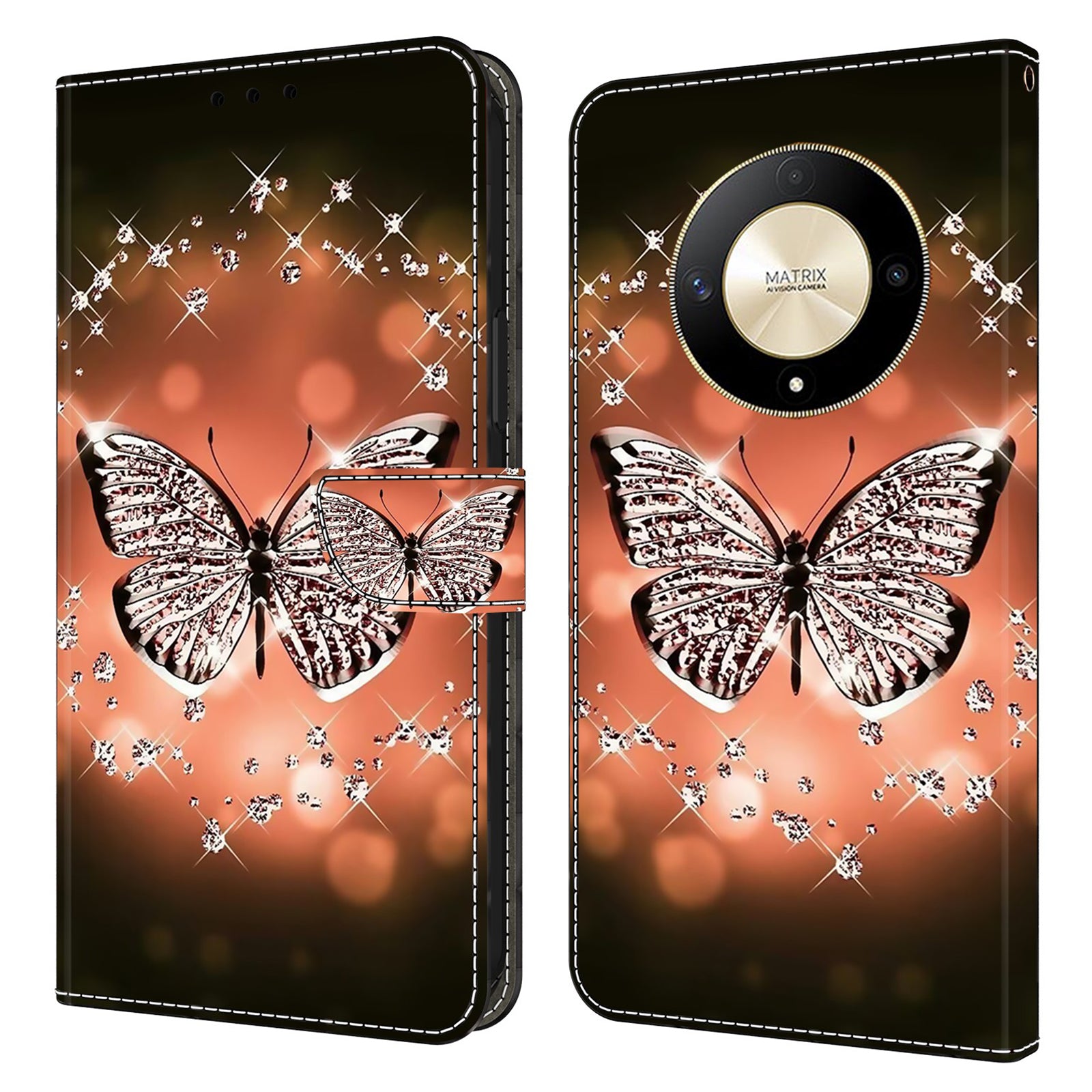 For Honor Magic6 Lite 5G / X9b 5G Wallet Case Anti-Drop 3D Pattern Printing Phone Cover