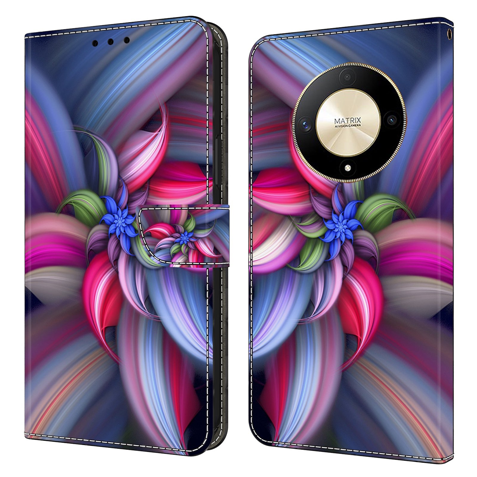 For Honor Magic6 Lite 5G / X9b 5G Wallet Case Anti-Drop 3D Pattern Printing Phone Cover
